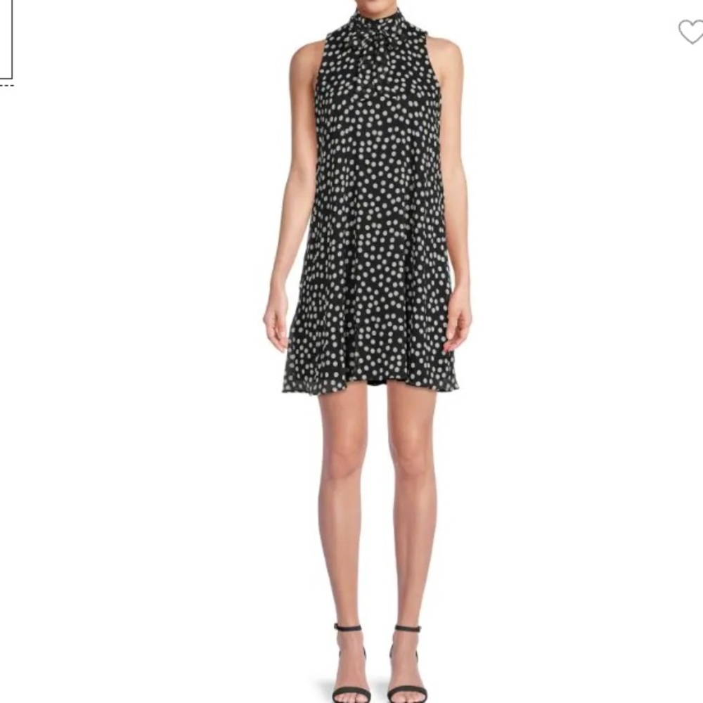 Calvin Klein Polka Dot High Neck Dress NEW
